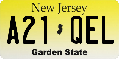 NJ license plate A21QEL