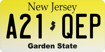 NJ license plate A21QEP