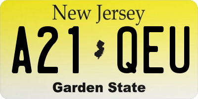 NJ license plate A21QEU