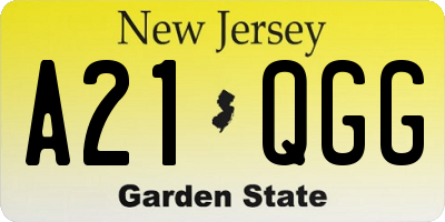 NJ license plate A21QGG