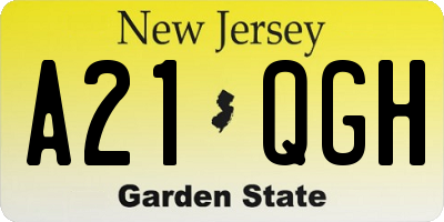 NJ license plate A21QGH