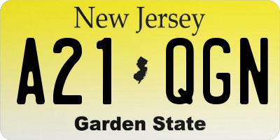 NJ license plate A21QGN
