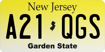 NJ license plate A21QGS