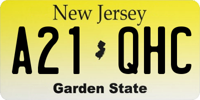 NJ license plate A21QHC