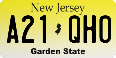 NJ license plate A21QHO