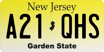 NJ license plate A21QHS