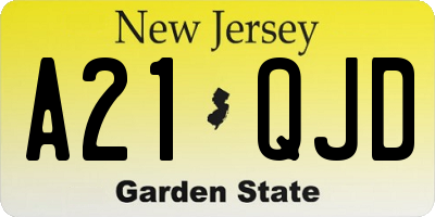NJ license plate A21QJD