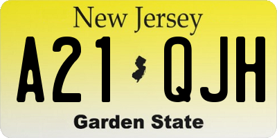 NJ license plate A21QJH