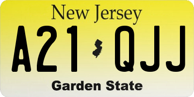 NJ license plate A21QJJ