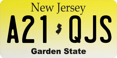 NJ license plate A21QJS