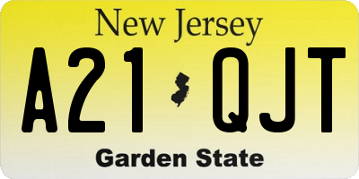 NJ license plate A21QJT