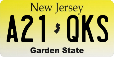 NJ license plate A21QKS