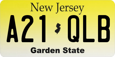 NJ license plate A21QLB