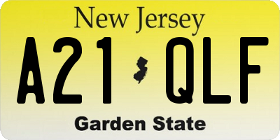 NJ license plate A21QLF
