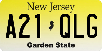 NJ license plate A21QLG
