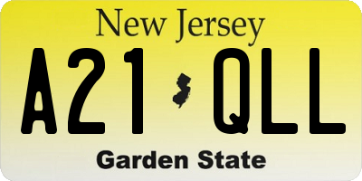 NJ license plate A21QLL