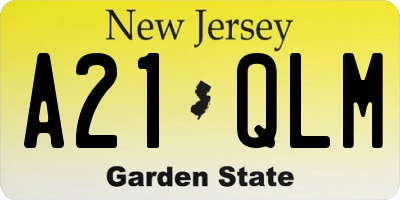 NJ license plate A21QLM