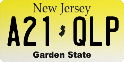NJ license plate A21QLP
