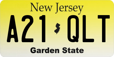 NJ license plate A21QLT