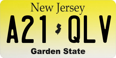 NJ license plate A21QLV