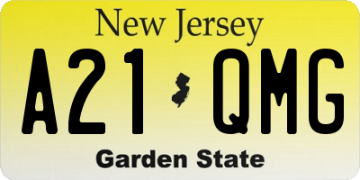 NJ license plate A21QMG