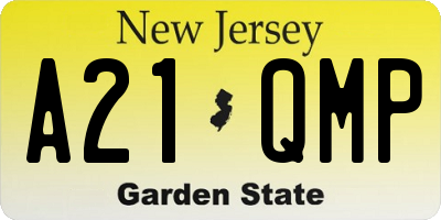 NJ license plate A21QMP
