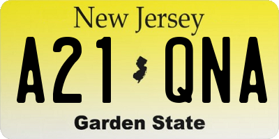 NJ license plate A21QNA