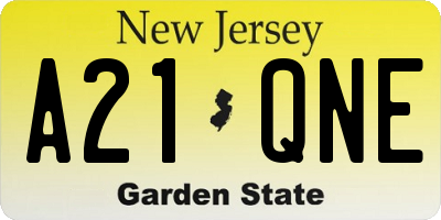 NJ license plate A21QNE
