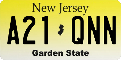 NJ license plate A21QNN