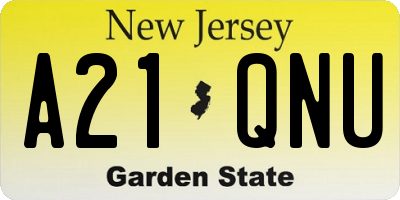 NJ license plate A21QNU
