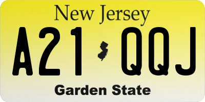 NJ license plate A21QQJ