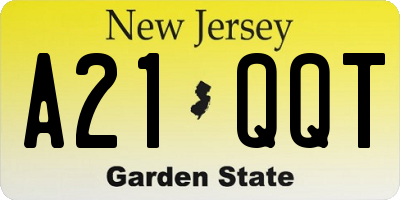 NJ license plate A21QQT