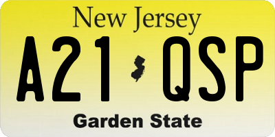 NJ license plate A21QSP