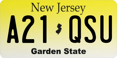 NJ license plate A21QSU