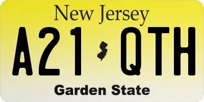 NJ license plate A21QTH