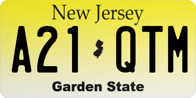 NJ license plate A21QTM