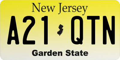 NJ license plate A21QTN