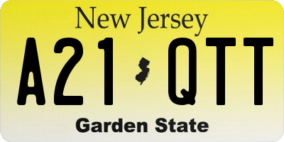NJ license plate A21QTT
