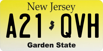 NJ license plate A21QVH