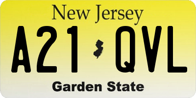 NJ license plate A21QVL