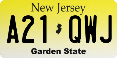 NJ license plate A21QWJ