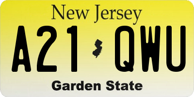 NJ license plate A21QWU