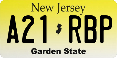 NJ license plate A21RBP
