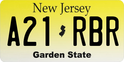 NJ license plate A21RBR