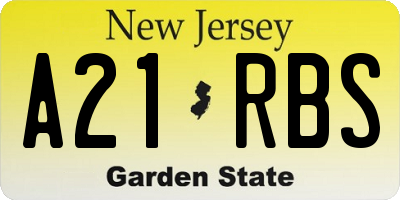 NJ license plate A21RBS