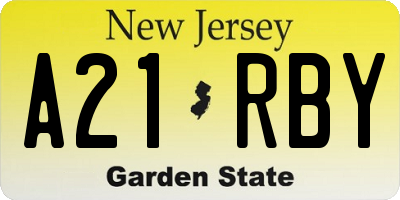 NJ license plate A21RBY