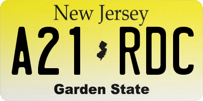 NJ license plate A21RDC