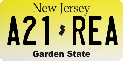 NJ license plate A21REA