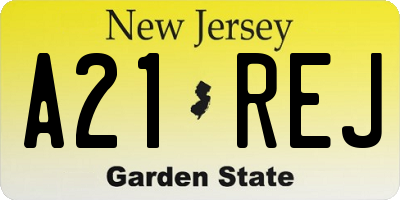 NJ license plate A21REJ
