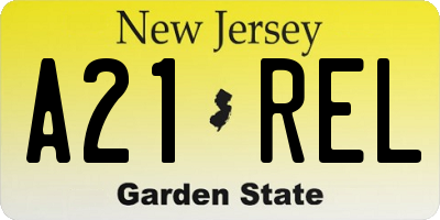 NJ license plate A21REL
